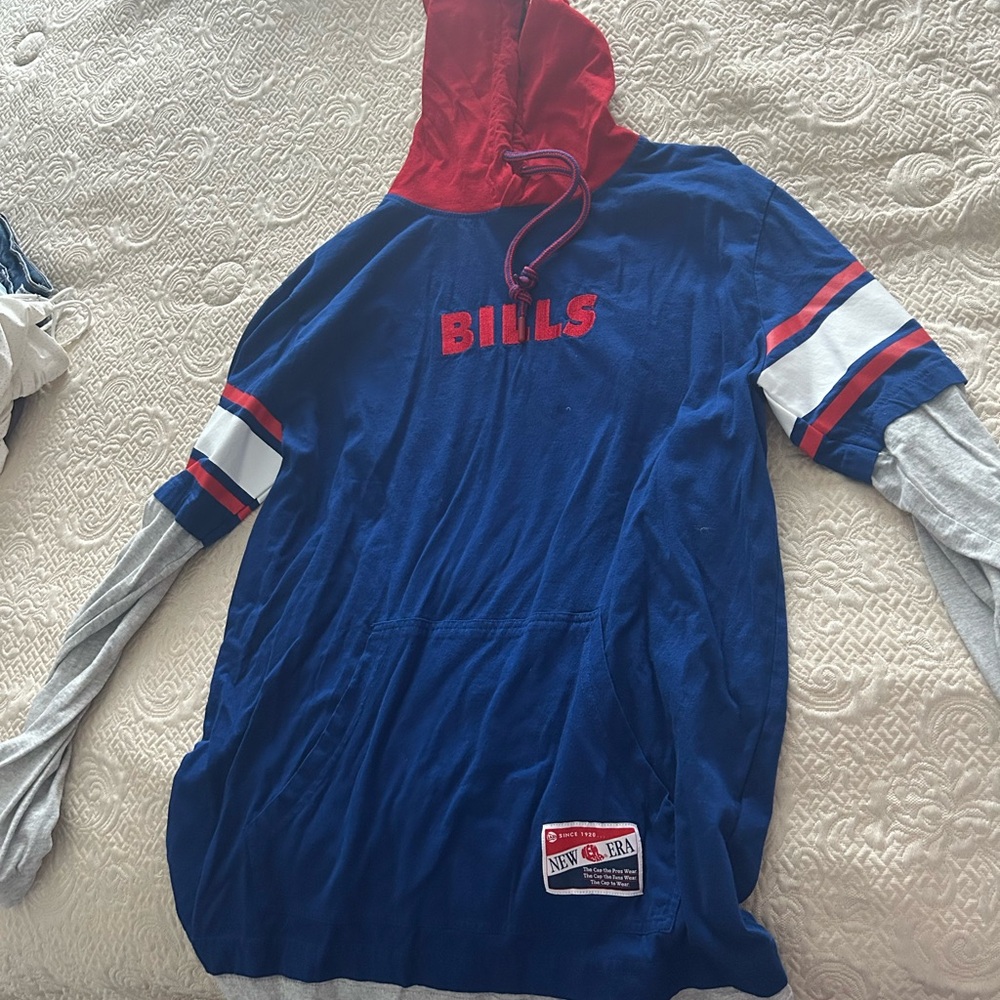 Buffalo Bills NFL New Era Blue Hoodie with Red and White Patch